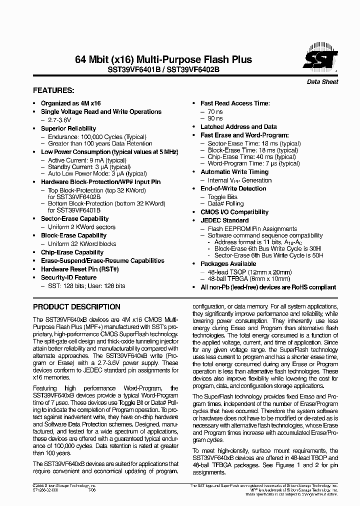 SST39VF6402B-70-4I-B1KE_457909.PDF Datasheet