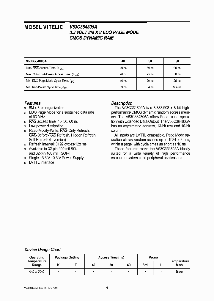 V53C364805A_459549.PDF Datasheet