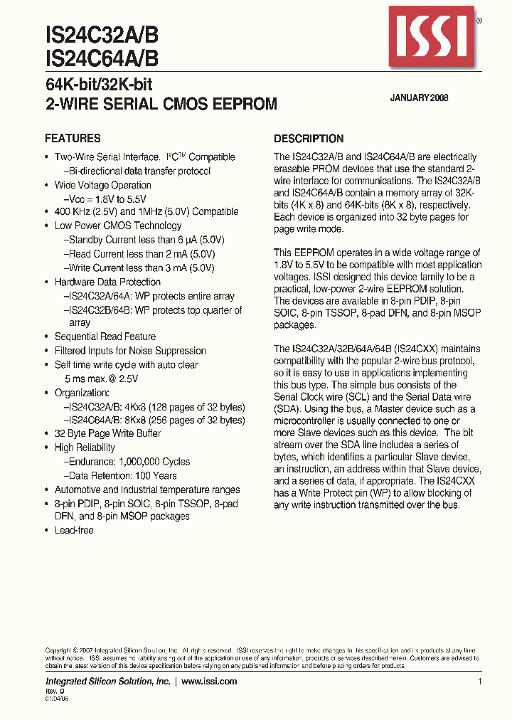 IS24C32B-2ZLI_460450.PDF Datasheet