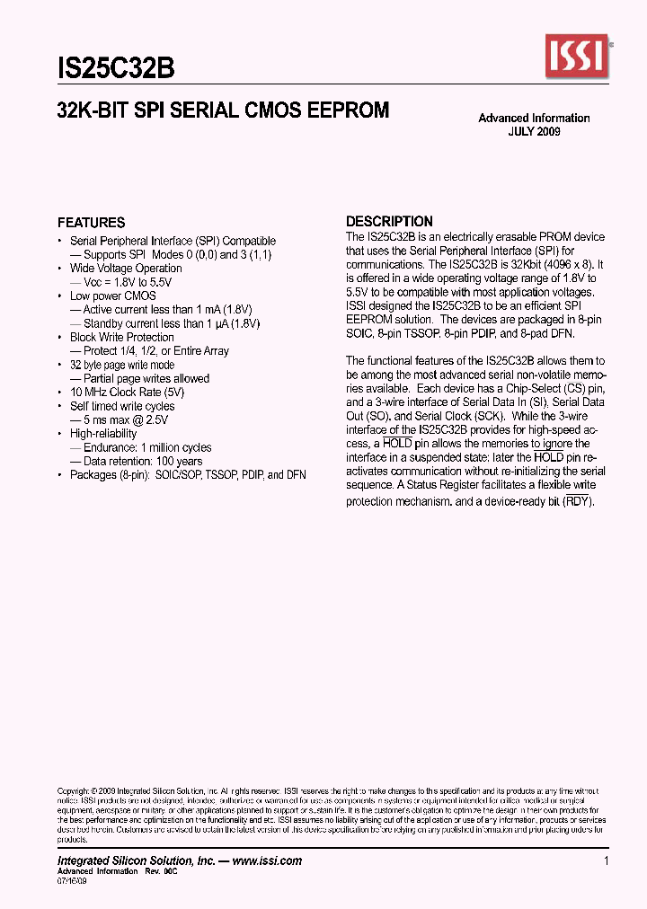 IS25C32B-2ZLI-TR_460457.PDF Datasheet