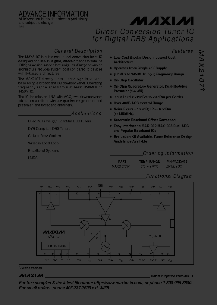 MAX2107CWI_464522.PDF Datasheet