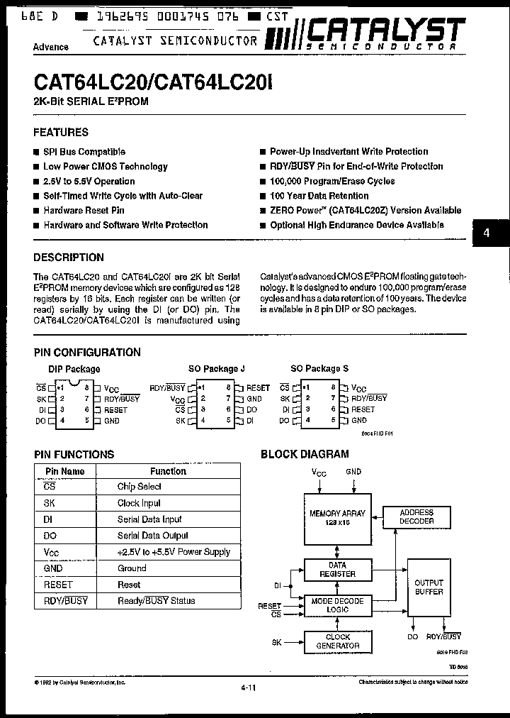 CAT64LC20ZS_465171.PDF Datasheet