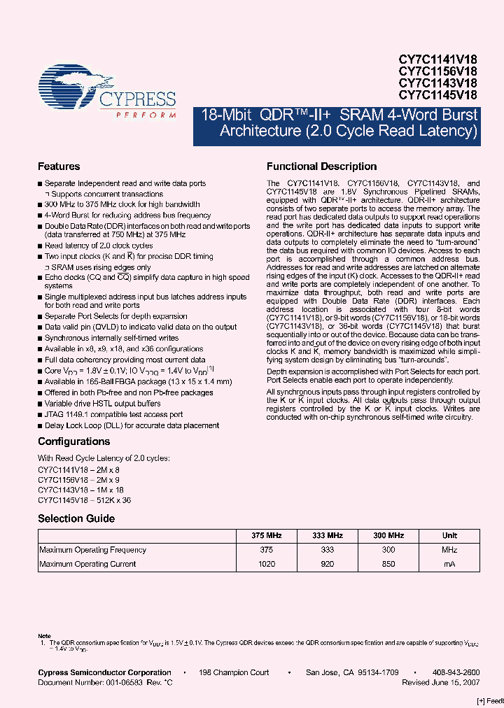 CY7C1141V18_465172.PDF Datasheet