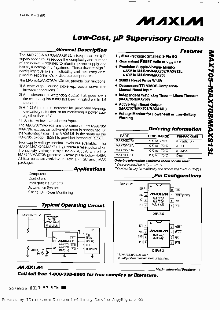 MAX706TCD_466980.PDF Datasheet
