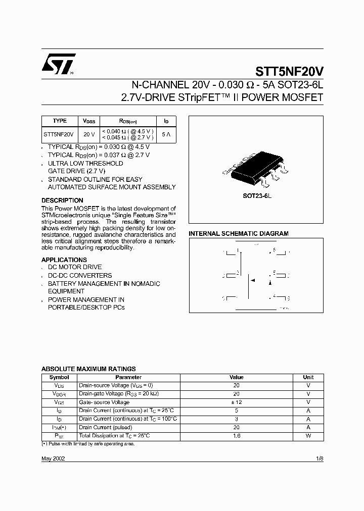 STT5NF20V_445073.PDF Datasheet