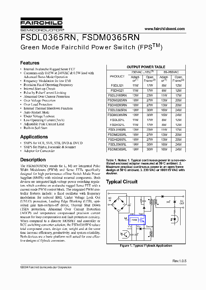 FSDM0365RL_451114.PDF Datasheet