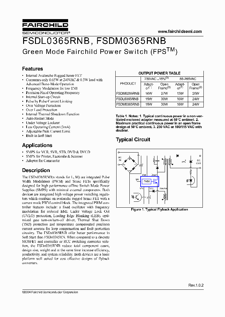 FSDM0365RNB_451116.PDF Datasheet