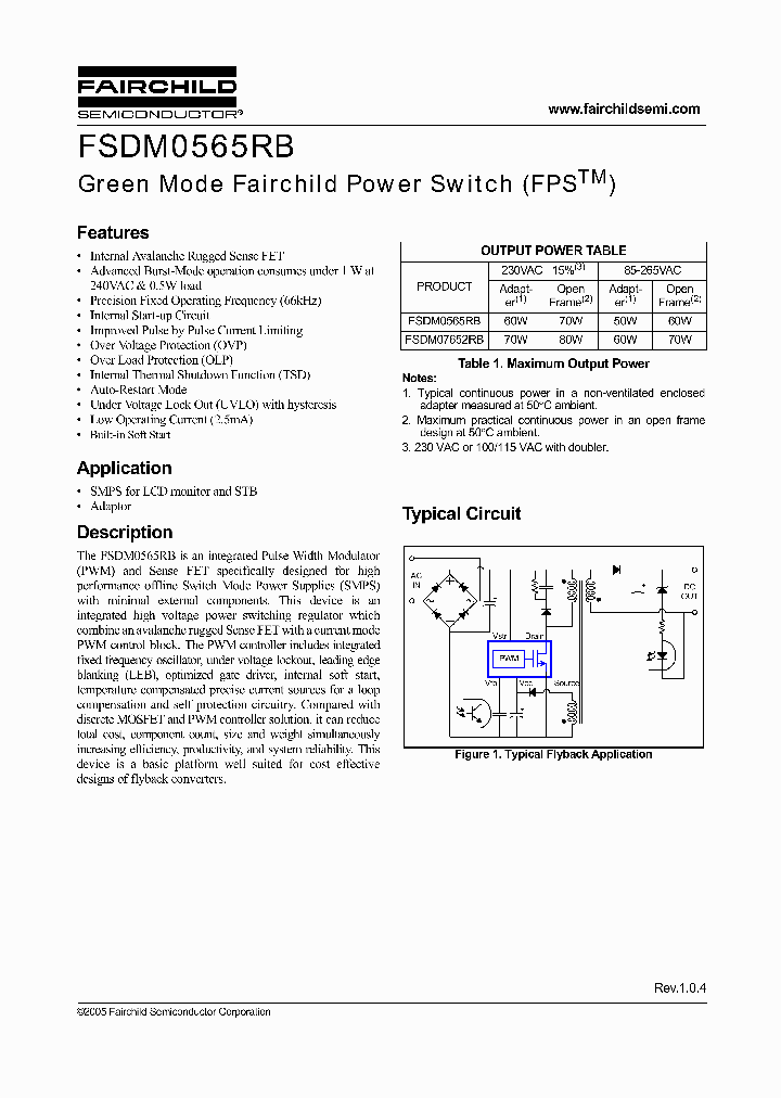 FSDM0565RB_451118.PDF Datasheet