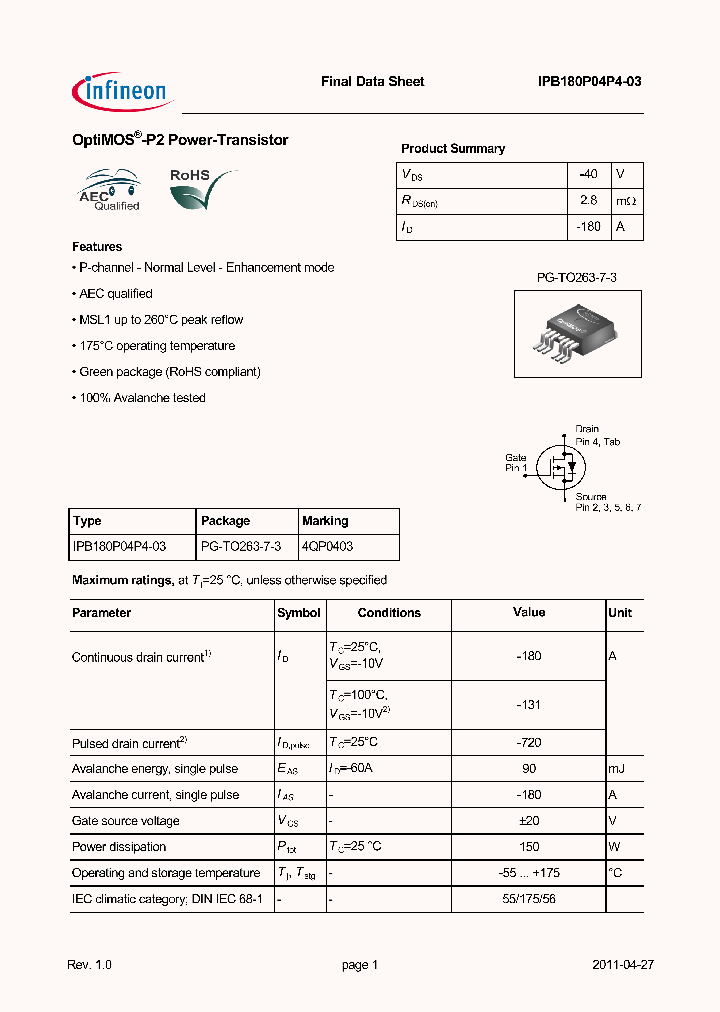 IPB180P04P4-03_805050.PDF Datasheet