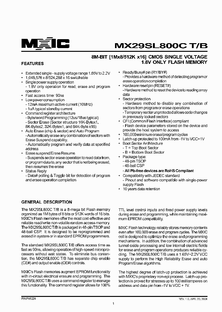 MX29SL800CTXHC-90_477845.PDF Datasheet