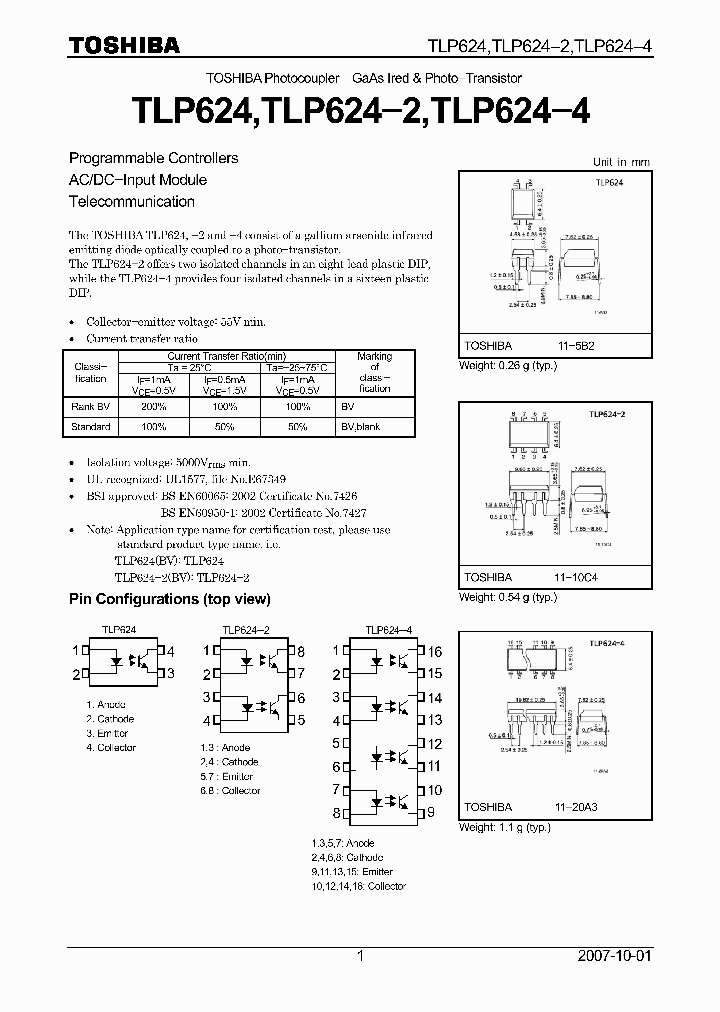 TLP624-2BVF_479898.PDF Datasheet