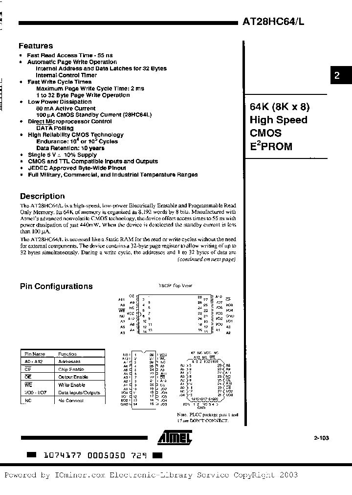 AT28HC64LE-12DC_482052.PDF Datasheet