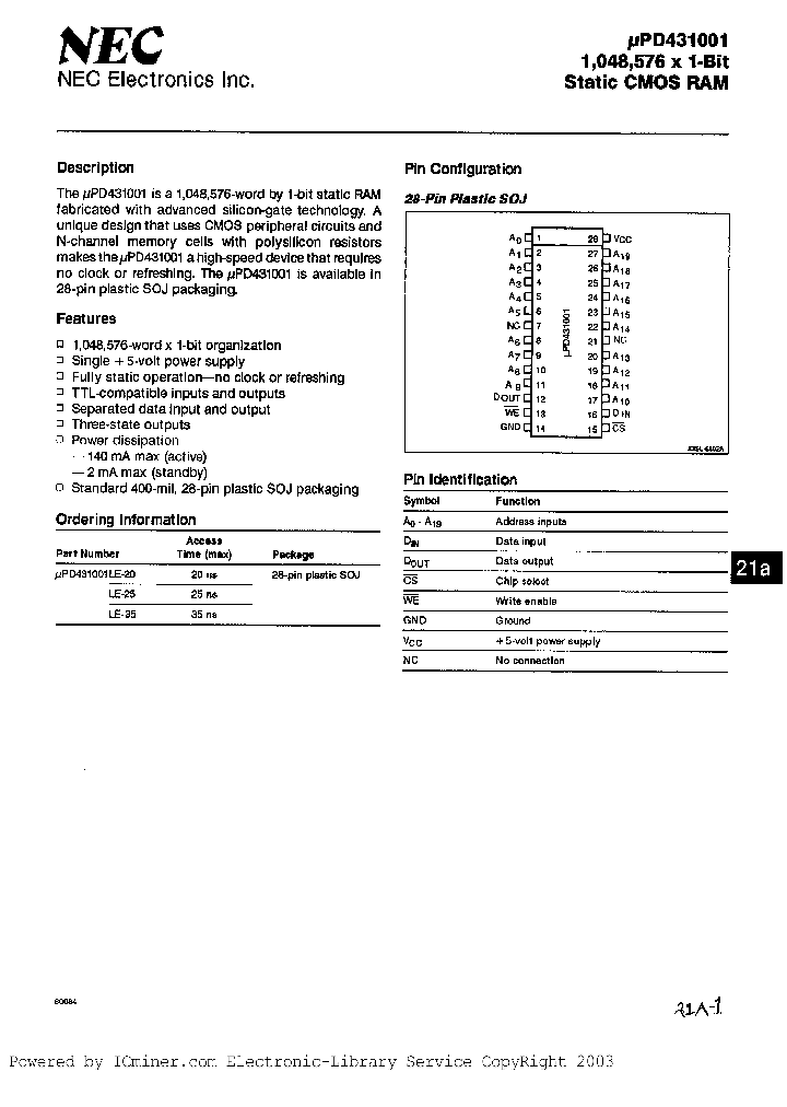 UPD431001LE-25_482354.PDF Datasheet