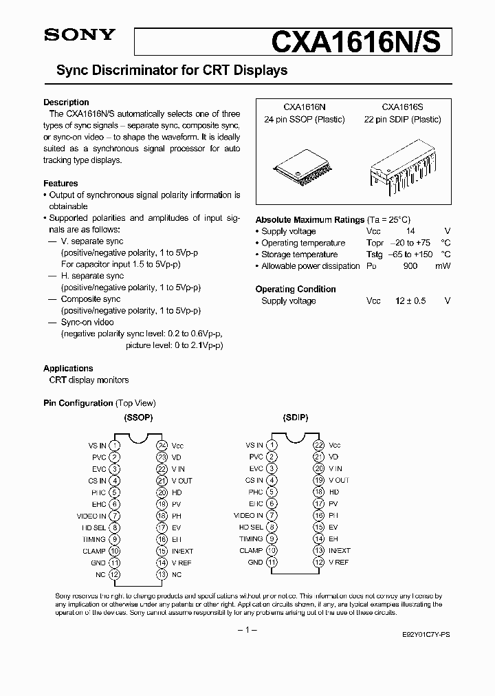 CXA1616N_824353.PDF Datasheet