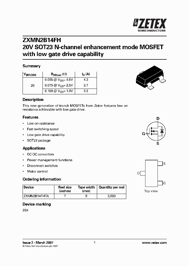 ZXMN2B14FHTA_834957.PDF Datasheet