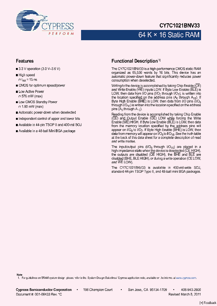 CY7C1021BNV33L-15BAI_854834.PDF Datasheet