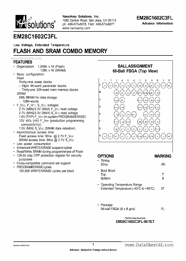 EM28C1602C3FL_450530.PDF Datasheet