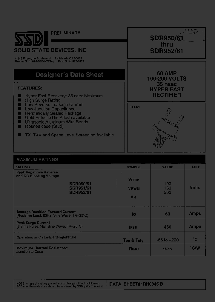 SDR95061_492834.PDF Datasheet