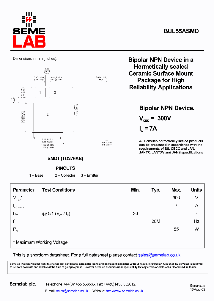 BUL55ASMD_877735.PDF Datasheet