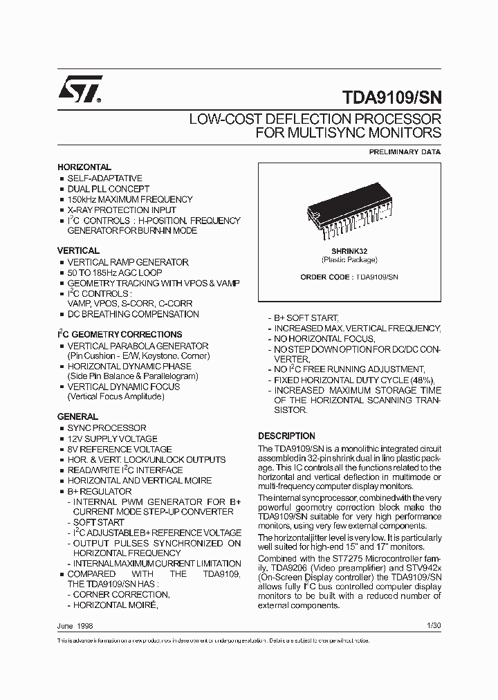 TDA9109SN_461958.PDF Datasheet