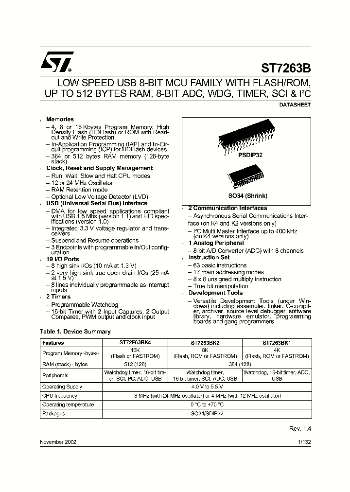 ST7263B_526220.PDF Datasheet