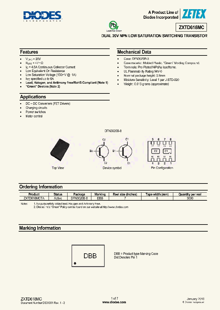 ZXTD618MCTA_881233.PDF Datasheet