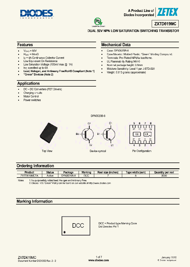 ZXTD619MC_881234.PDF Datasheet