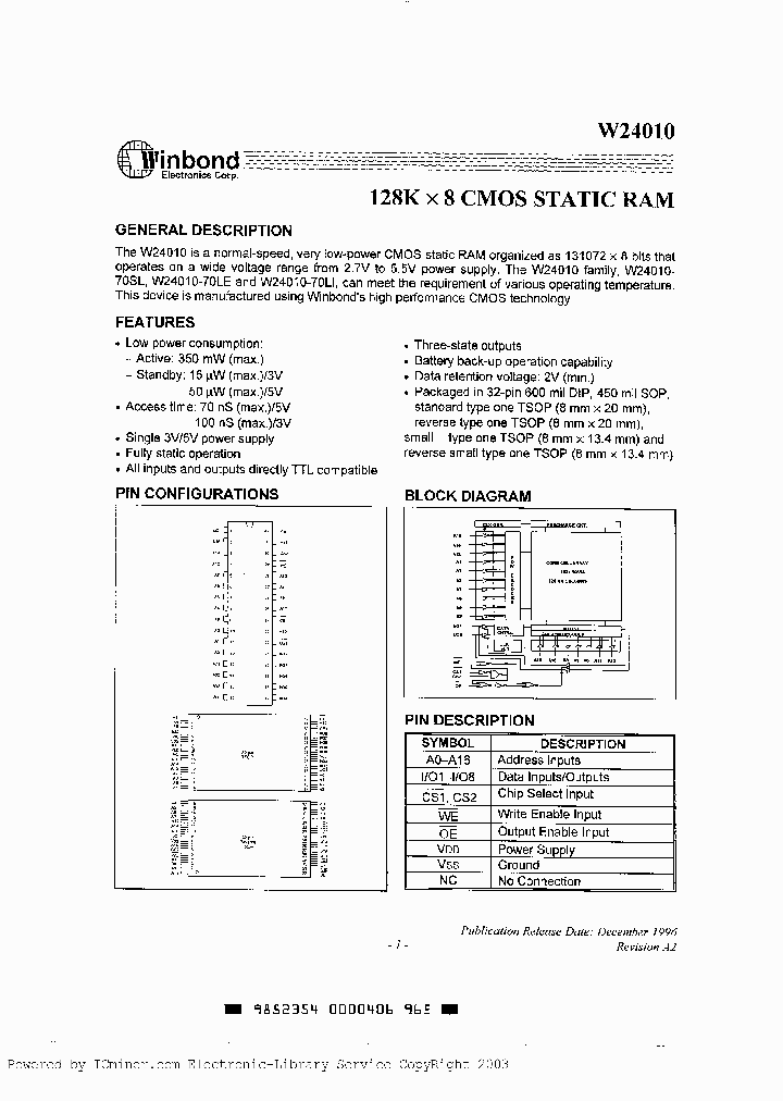 W24010U-70LE_497811.PDF Datasheet