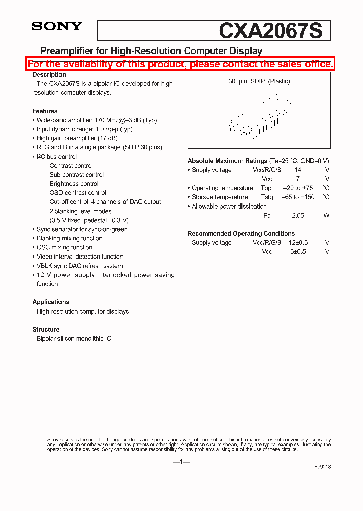CXA2067S_534867.PDF Datasheet