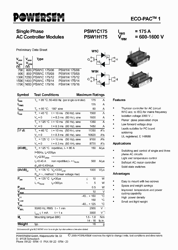 PSW1H175_887972.PDF Datasheet