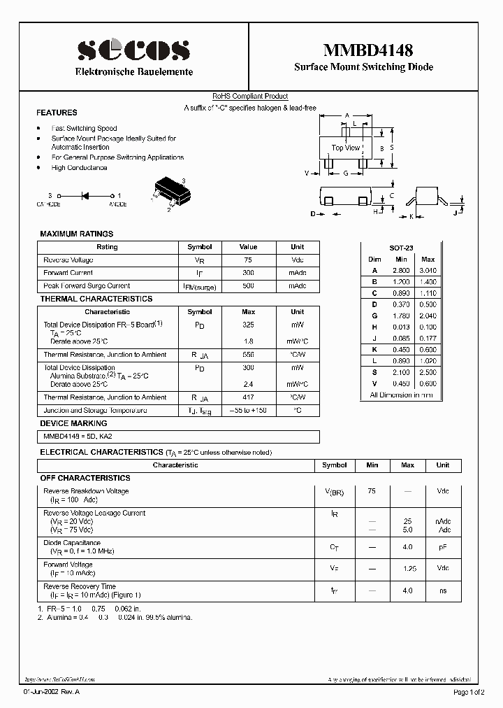 MMBD4148_888358.PDF Datasheet