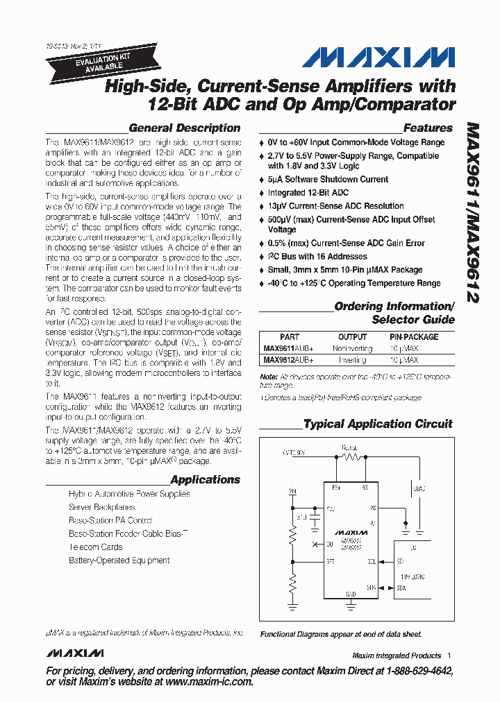 MAX9612AUB_890380.PDF Datasheet
