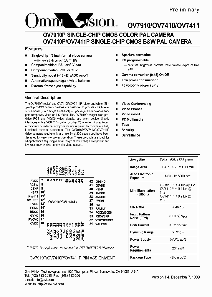 OV7410_539534.PDF Datasheet