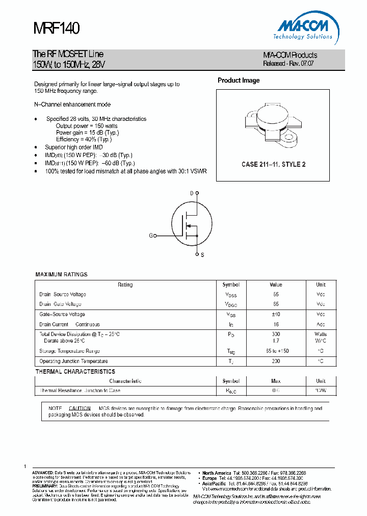 MRF140_893383.PDF Datasheet