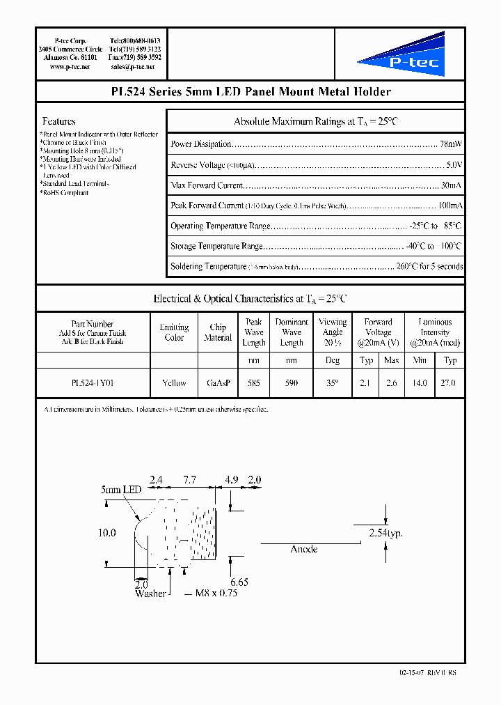 PL524-1Y01_893614.PDF Datasheet