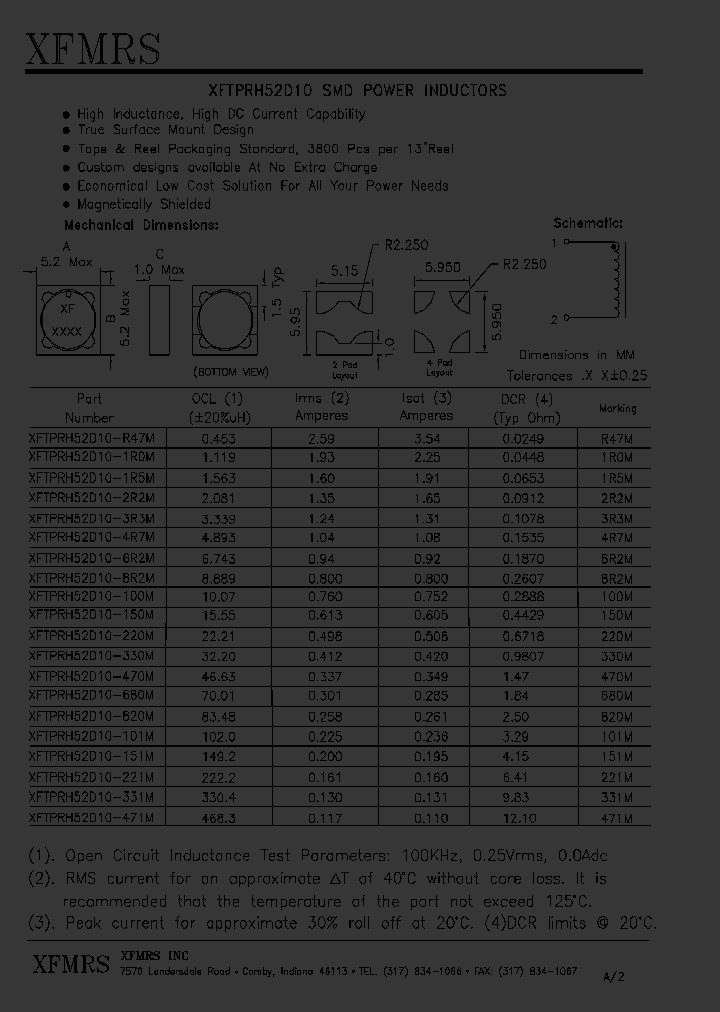 XFTPRH52D10-8R2M_894877.PDF Datasheet