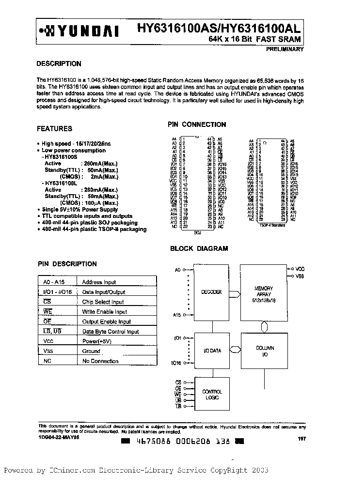 HY6316100ALJ-20_507338.PDF Datasheet