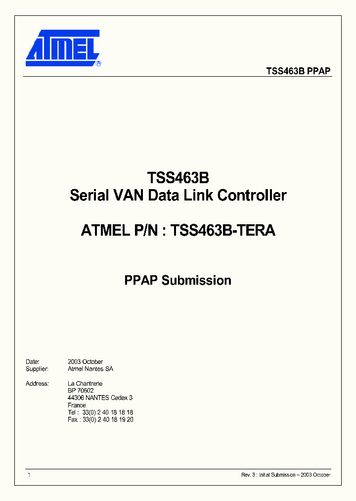 TSS463B_898405.PDF Datasheet
