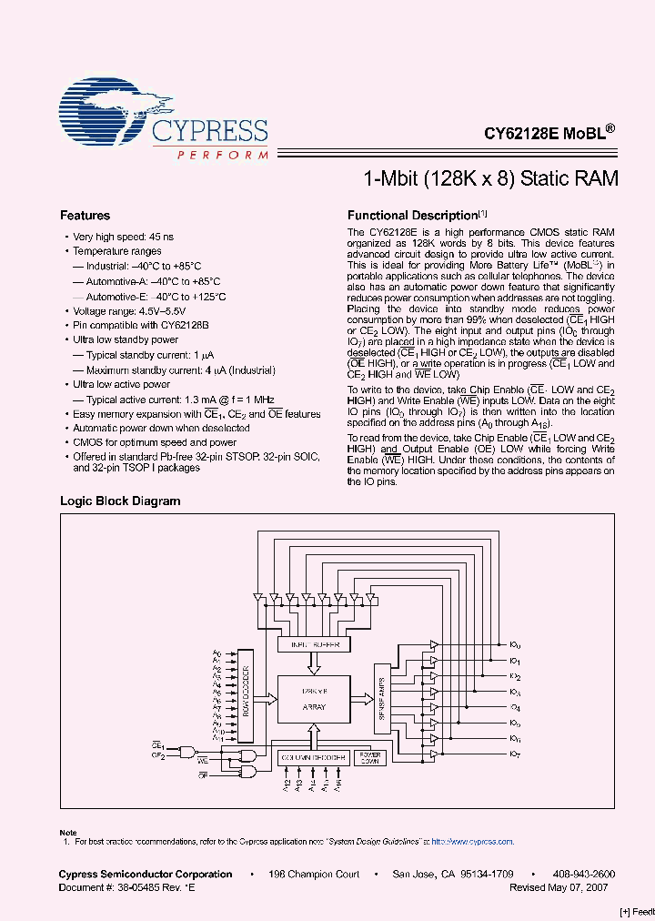 CY62128ELL-45SXI_510048.PDF Datasheet