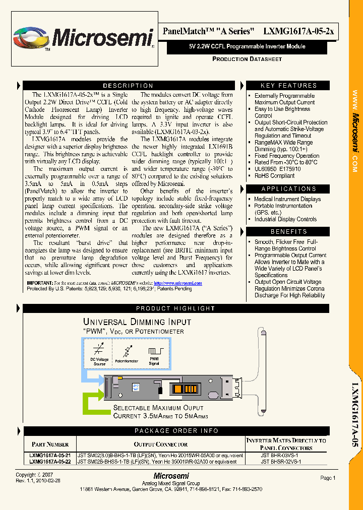 LXMG1617A-05-2X10_898597.PDF Datasheet