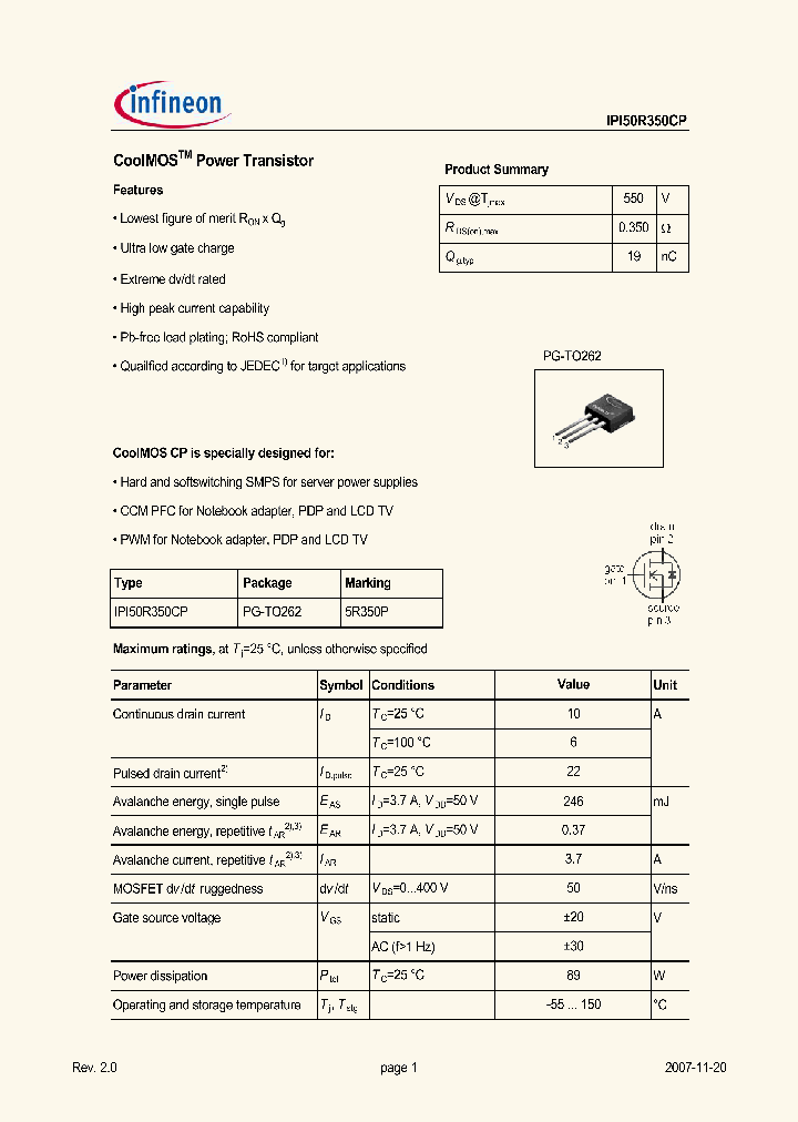 IPI50R350CP_902434.PDF Datasheet
