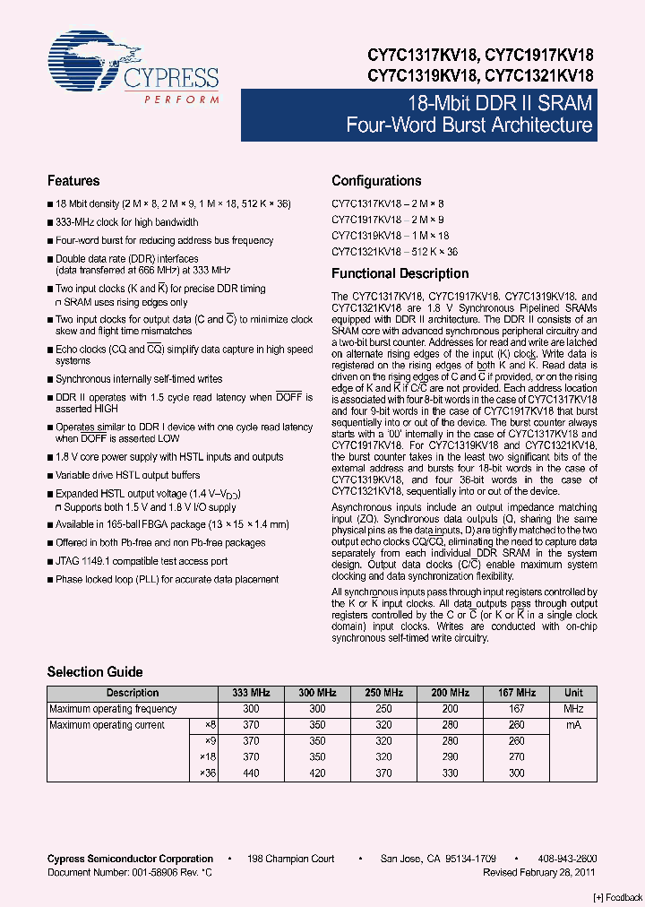 CY7C1917KV18_905622.PDF Datasheet