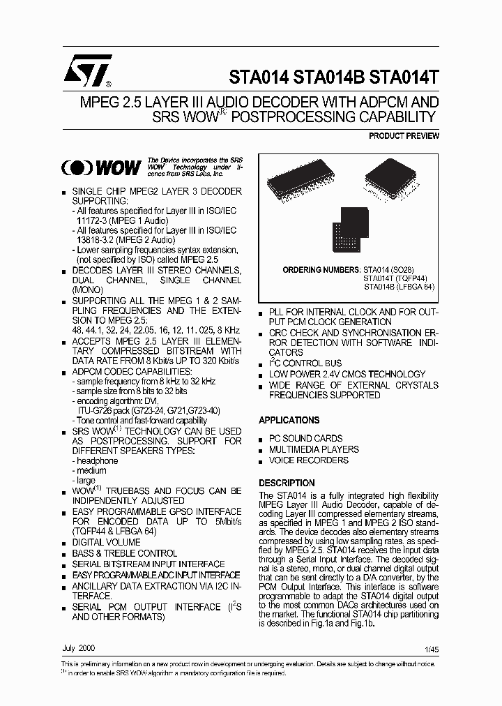 STA014_519673.PDF Datasheet