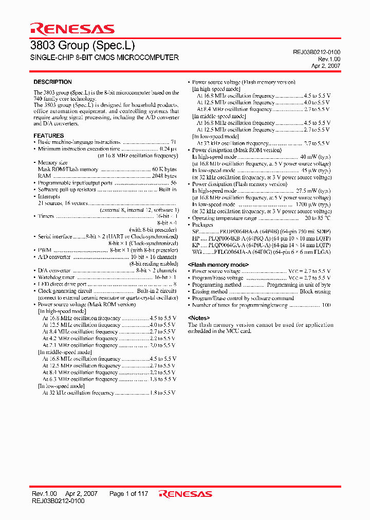M38031MAL-XXXKP_520400.PDF Datasheet