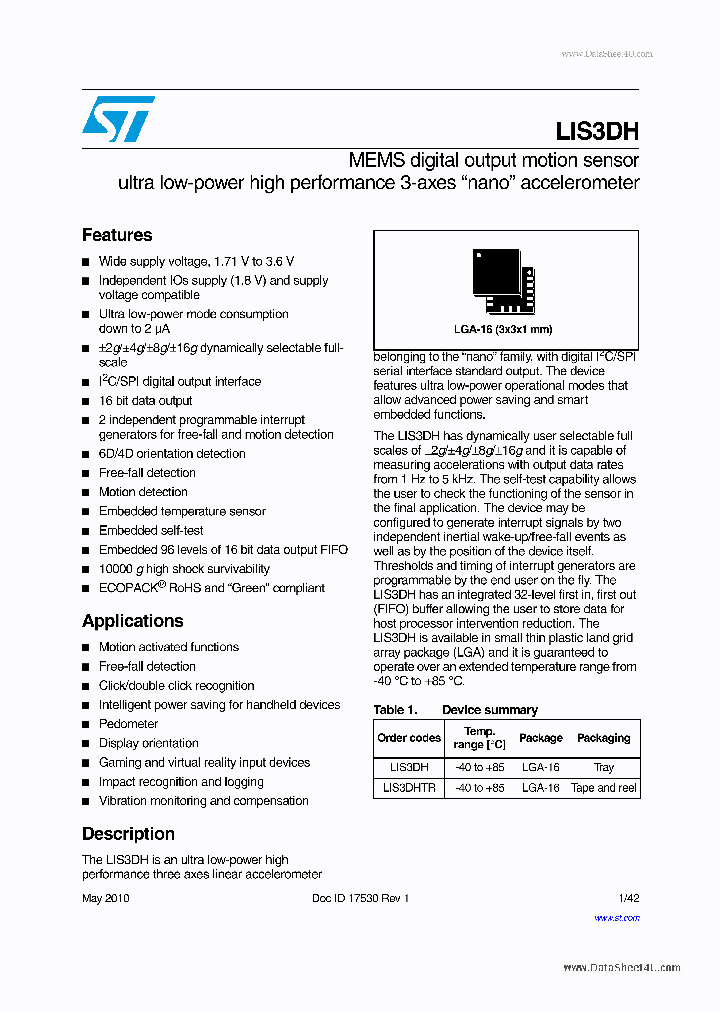 LIS3DH_478011.PDF Datasheet