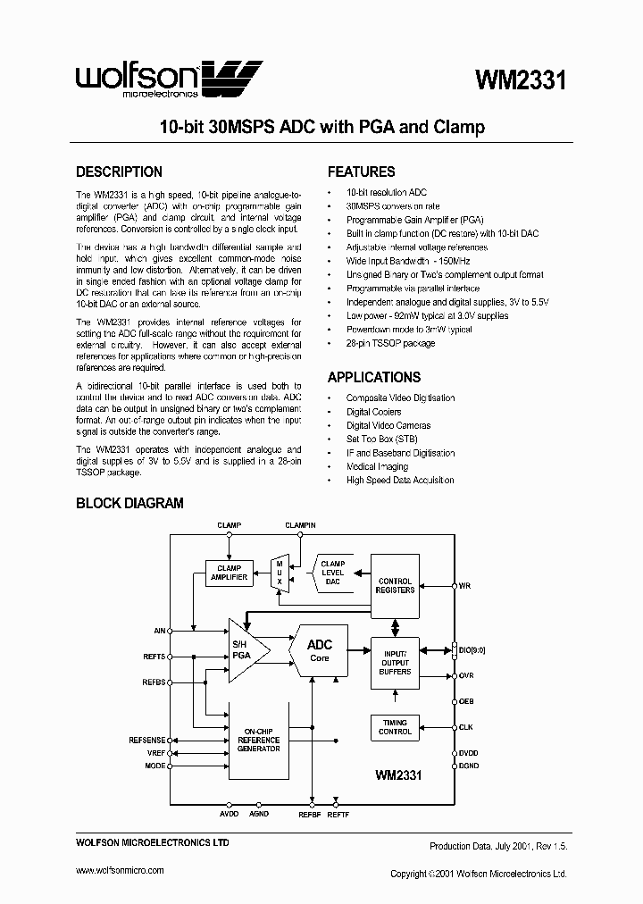 WM2331_598420.PDF Datasheet