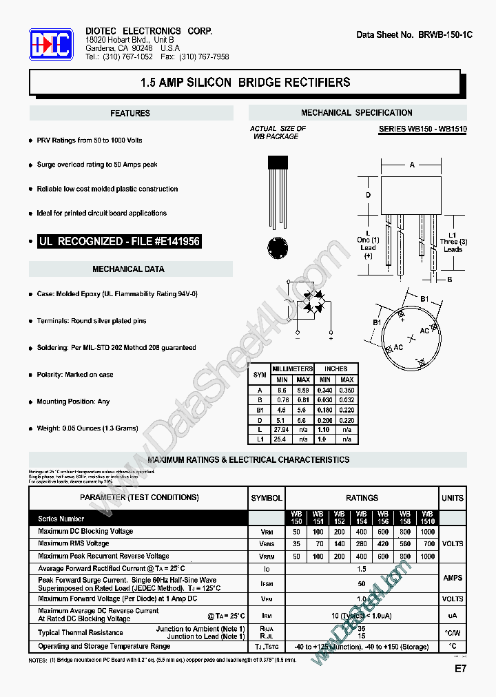 WB150_478308.PDF Datasheet