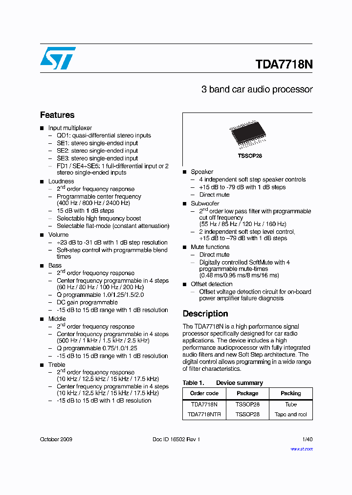 TDA7718NTR_537050.PDF Datasheet