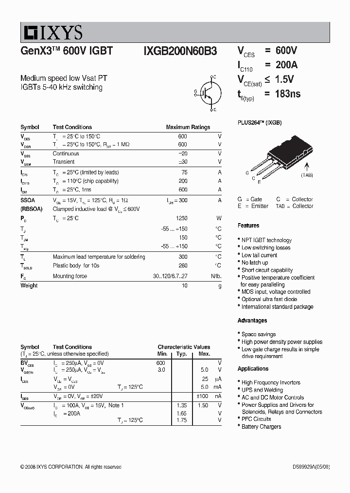 IXGB200N60B3_917309.PDF Datasheet
