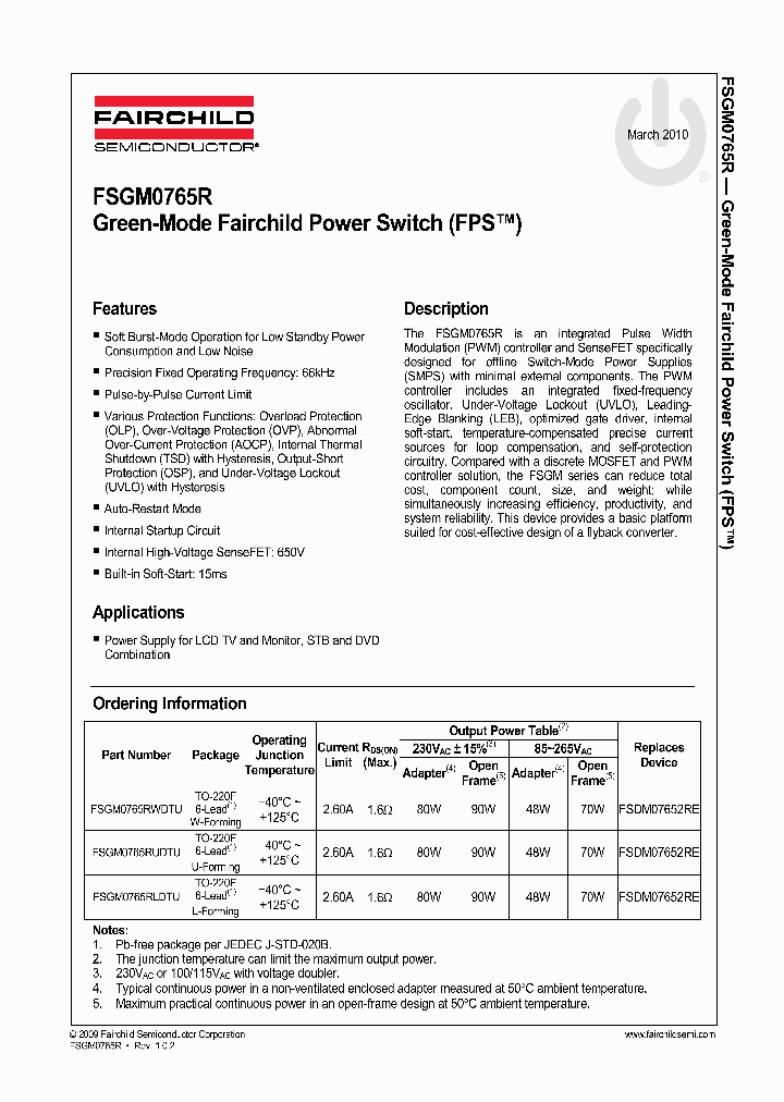 FSGM0765RWDTU_920492.PDF Datasheet
